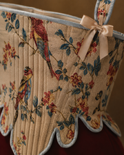 Aveline Birdsong Tapestry Corset with Scalloped Hem
