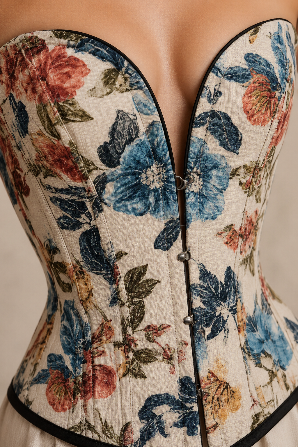 Rosalie Botanical Print Corset Top