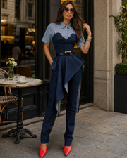 Rivoli Layered Denim Corset Top