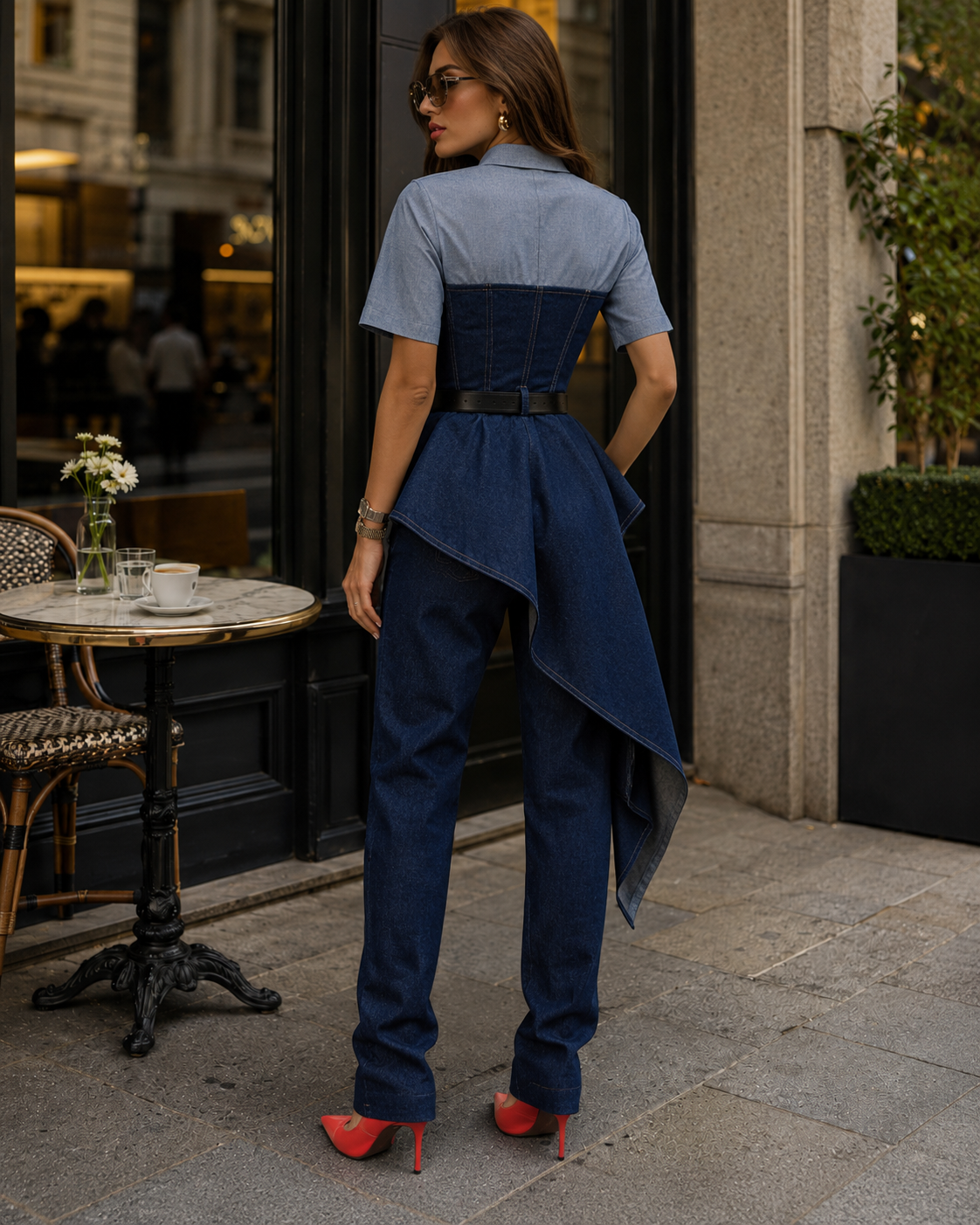 Rivoli Layered Denim Corset Top