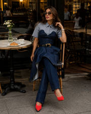 Rivoli Layered Denim Corset Top