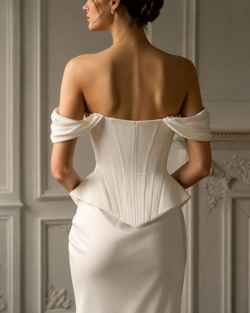 Aurelia Ivory Draped Corset Top