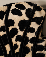 Vesper Leopard Sculpted Corset with Architectural Peplum